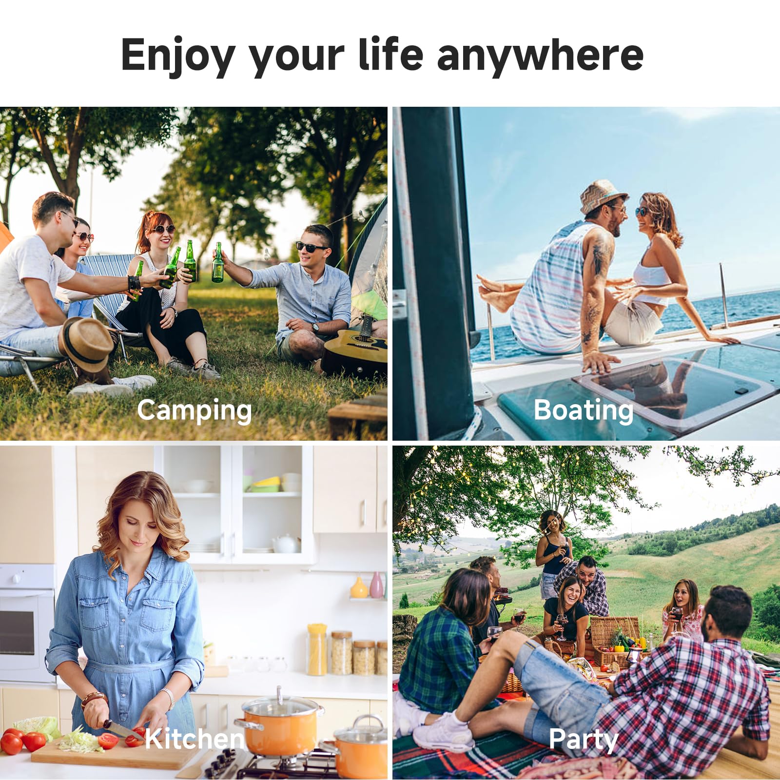 AAOBOSI 50L Compressor Car Fridge Freezer, Portable Camping Fridge with APP Control for 12/24V DC & 100-240V AC, Electric Cooler for Truck Campervan RV Boat, -20℃ to 20℃