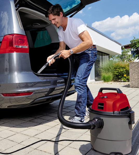 Einhell TC-VC 1815 wet & dry vaccum cleaner (1250 W, 180 mbar, robust 15-liter plastic tank, blow connection, 4 castors, accessories holder, incl.