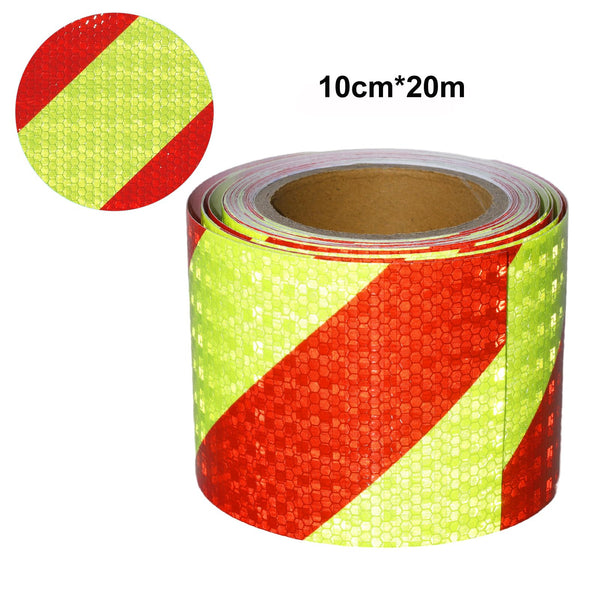 XFXIA Reflective Tape - Yellow & Black, 10cm x 20m, Waterproof, Self-Adhesive Warning Tape for Vehicles, Cars, Trailers, Outdoors