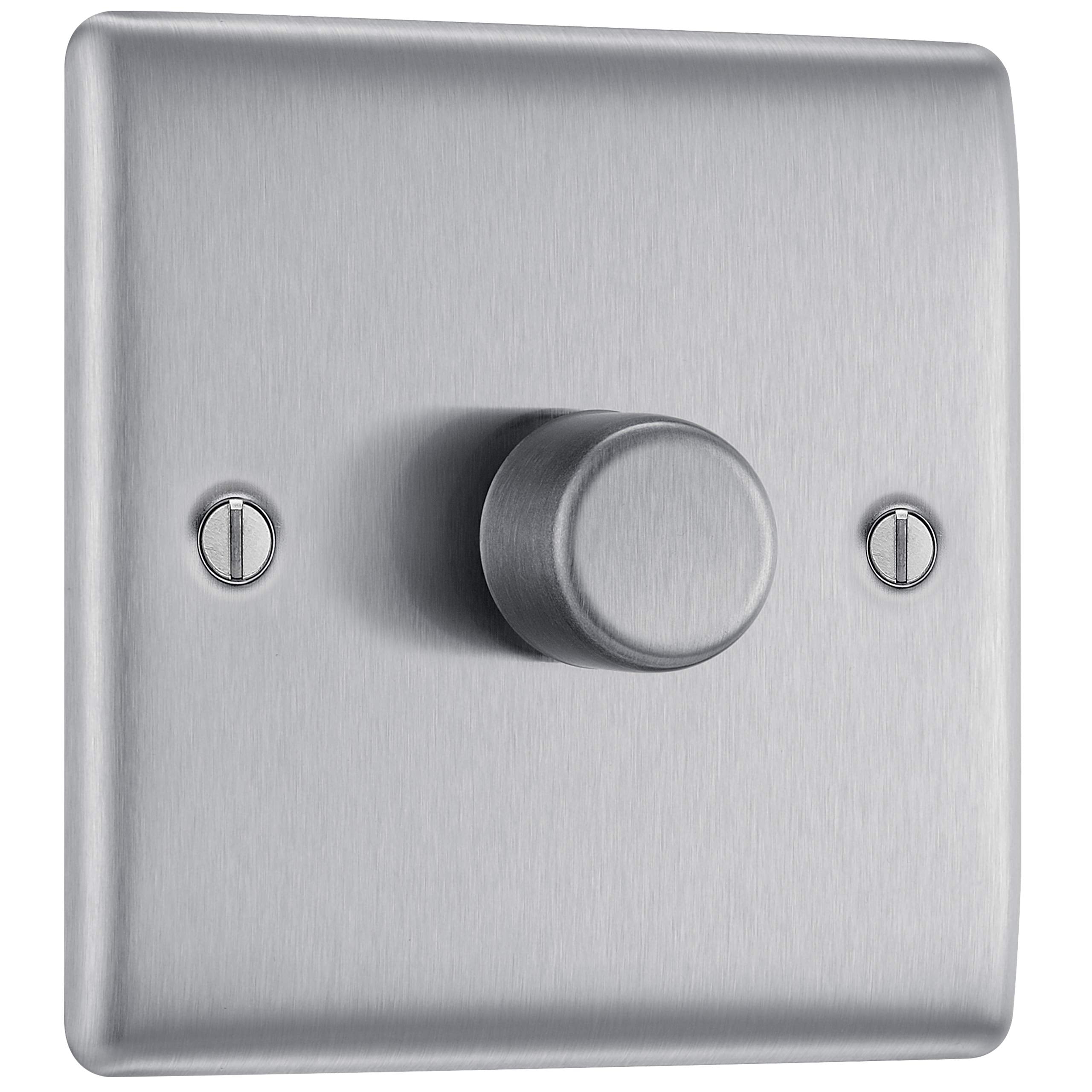 BG Electrical Cooker Switch with Socket and LED, Cooker Control Unit, Control Socket, Double Pole, Raised Profile, Round Edges, Nexus Metal, Brushed Steel, Grey Inserts, 45A, NBS70G