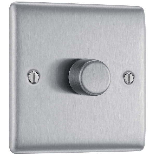 BG Electrical Cooker Switch with Socket and LED, Cooker Control Unit, Control Socket, Double Pole, Raised Profile, Round Edges, Nexus Metal, Brushed Steel, Grey Inserts, 45A, NBS70G