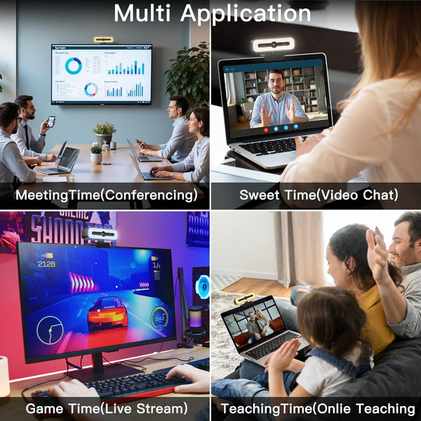 Webcam for PC with Microphone, 4K Webcam Streaming Camera, Web Cam with Cover and Rotatable Clip for Desktop, Laptop, Plug and Play USB Camera for Video Calling, Conference, Meeting, Studying, Gaming