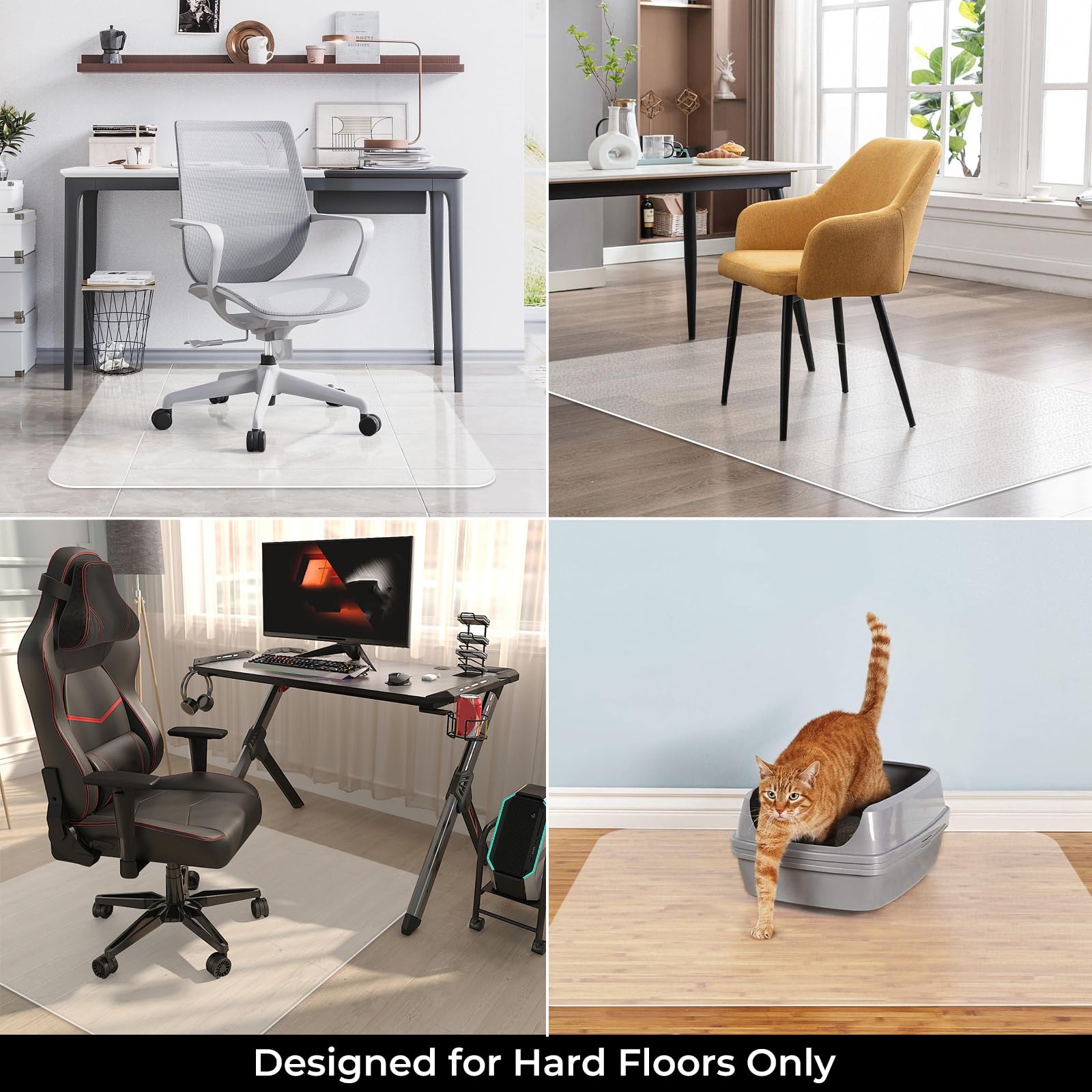 Chair Mat for Hard Wood Floors - Heavy Duty Floor Protector - Easy Clean (47''59'')