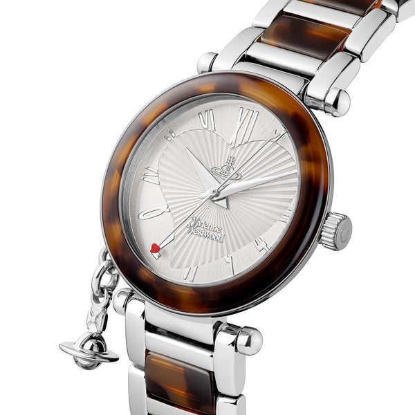 Vivienne Westwood Women's Orb Quartz Watch with Silver Dial Analogue Display and Stainless Steel Bracelet