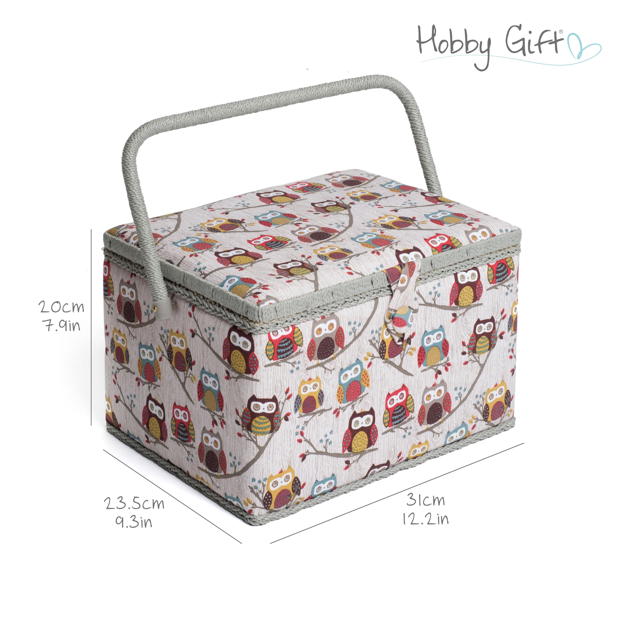 HobbyGift MRL 95 Sewing Box: Large, Assorted, 23.5 x 31 x 20cm, Hoot