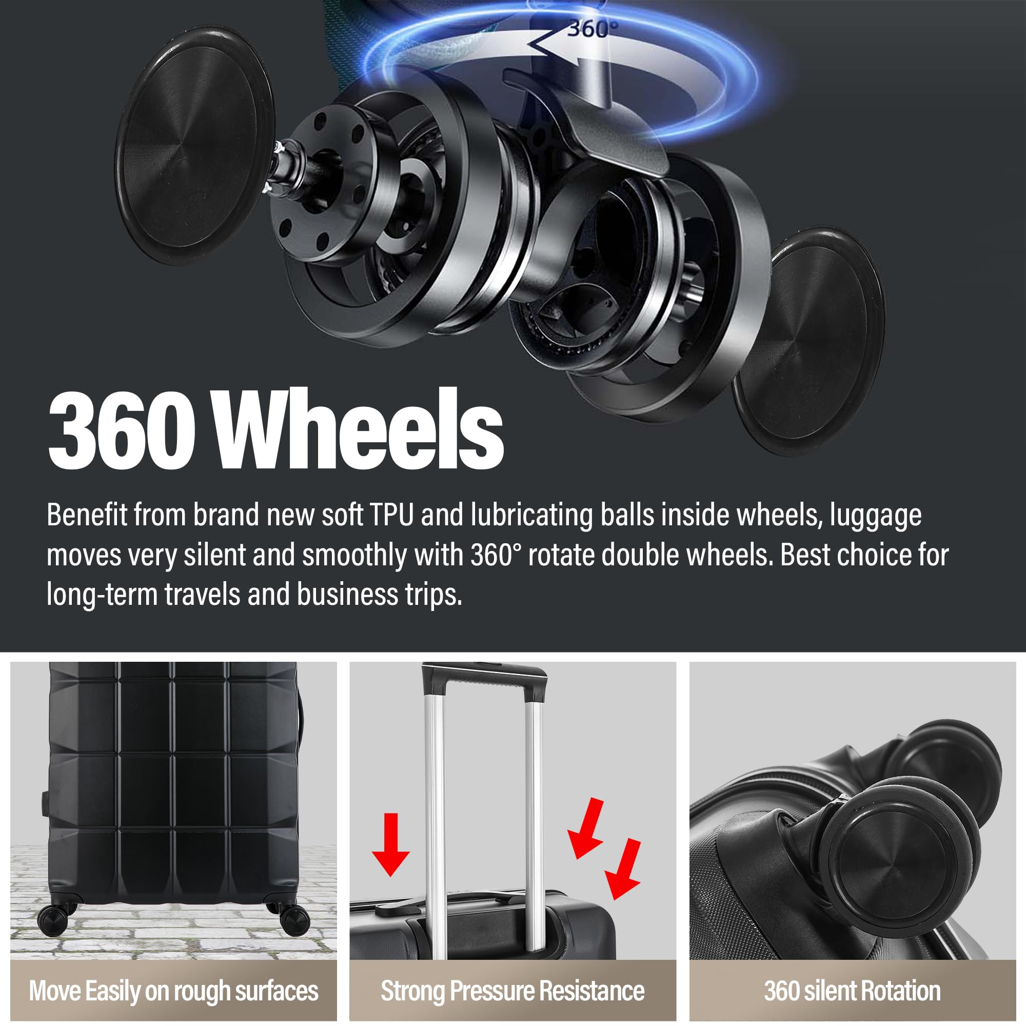 ATX Luggage Suitcase Large on 4 Dual Spinner Wheels Super Lightweight ABS Hard Shell Hold Check in with Built-in TSA Lock (Orange, 110 Liter)