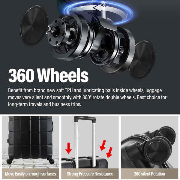ATX Luggage Suitcase Large on 4 Dual Spinner Wheels Super Lightweight ABS Hard Shell Hold Check in with Built-in TSA Lock (Orange, 110 Liter)