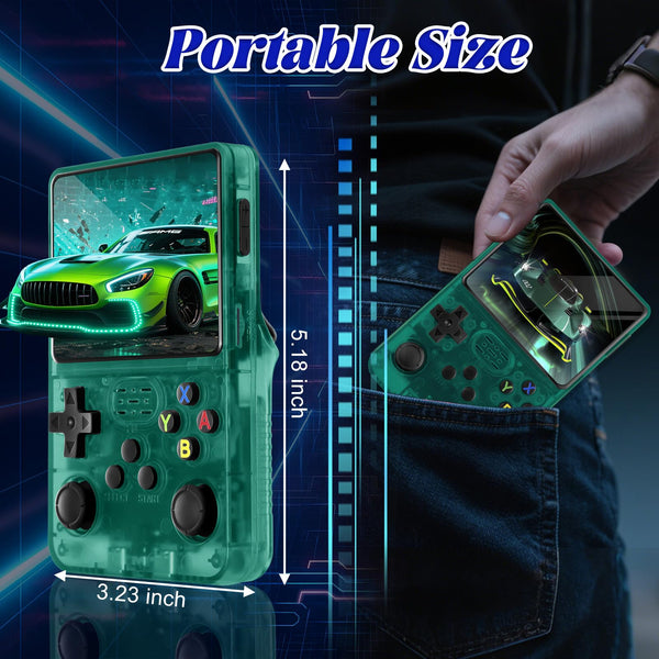 Blidinner R36S Retro Handheld Games Console -With Open Source Linux System,3000mAh Battery,3.5 Inch HD Screen,64G TF Card,20,000+ Classic Games,Portable Mini Game Console for Teens and Adults-Black