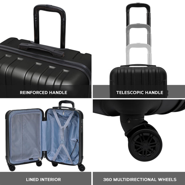 Flight Knight Premium Lightweight Suitcase - Built-in TSA Lock - 8 Spinner Wheels - ABS Hard Shell Check in Highly Durable Luggage - Medium - 67x45x26cm