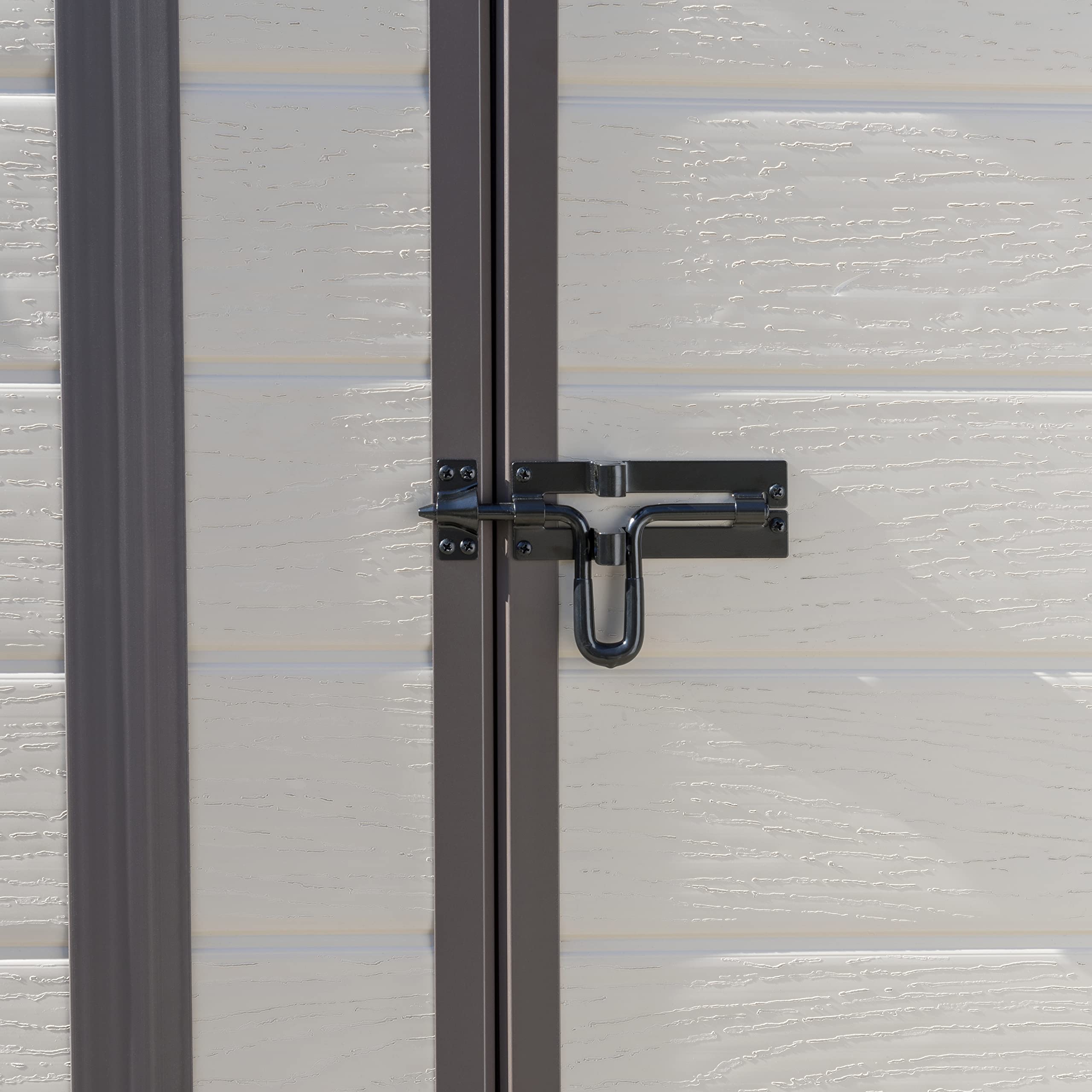 Keter Manor Outdoor Pent Single Door Garden Storage Shed 6 x 4ft Beige Brown Wood Effect Fade Free All Weather Resistant Safe And Secure Zero Maintenance 15 year Warranty