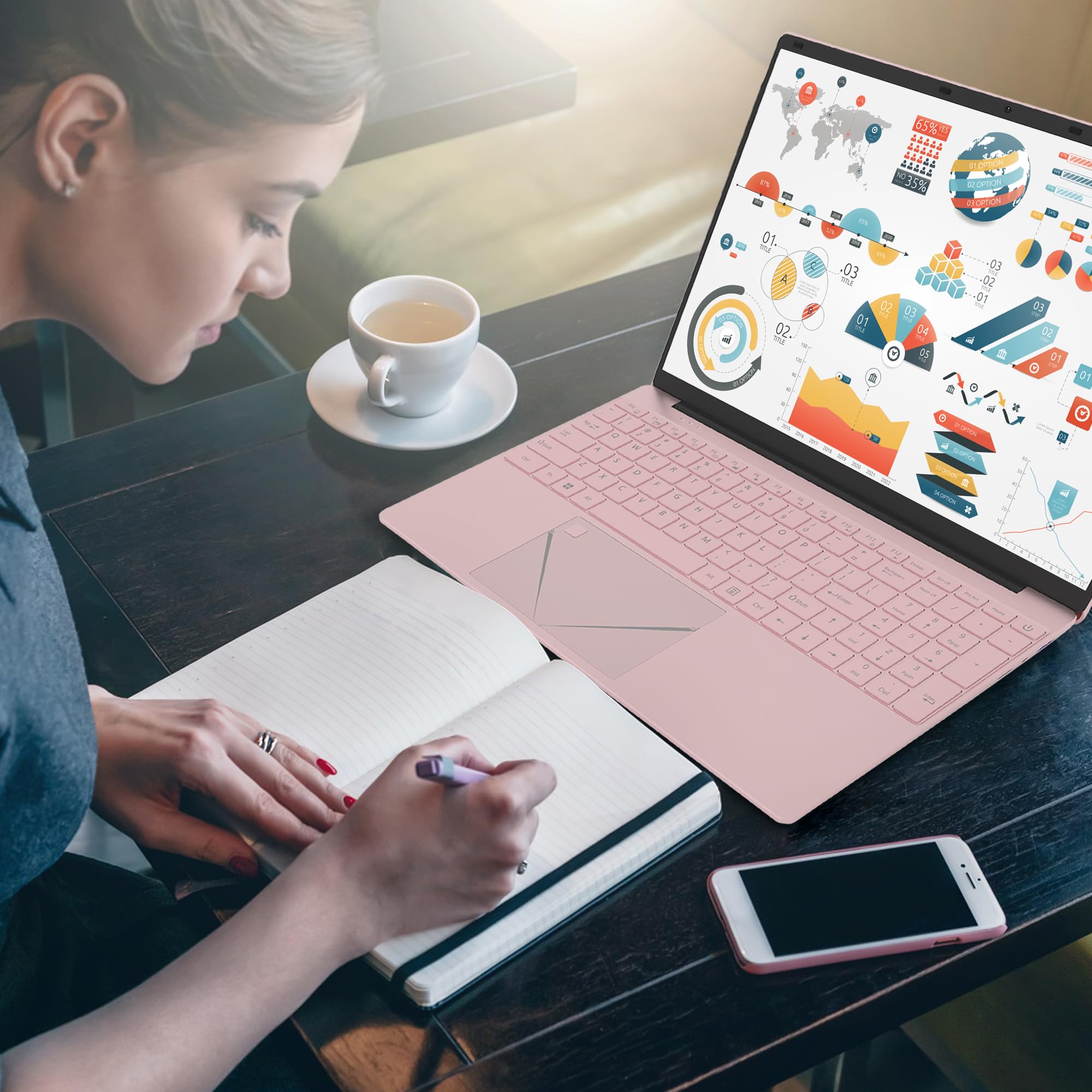 15.6" Laptop - 16GB RAM 512GB SSD PC Laptop, Quad-Core N95 Processor Up to 3.1GHz, Computers with USB3.0,Ethernet port,Touch ID, WiFi, BT4.2, for Students/Business