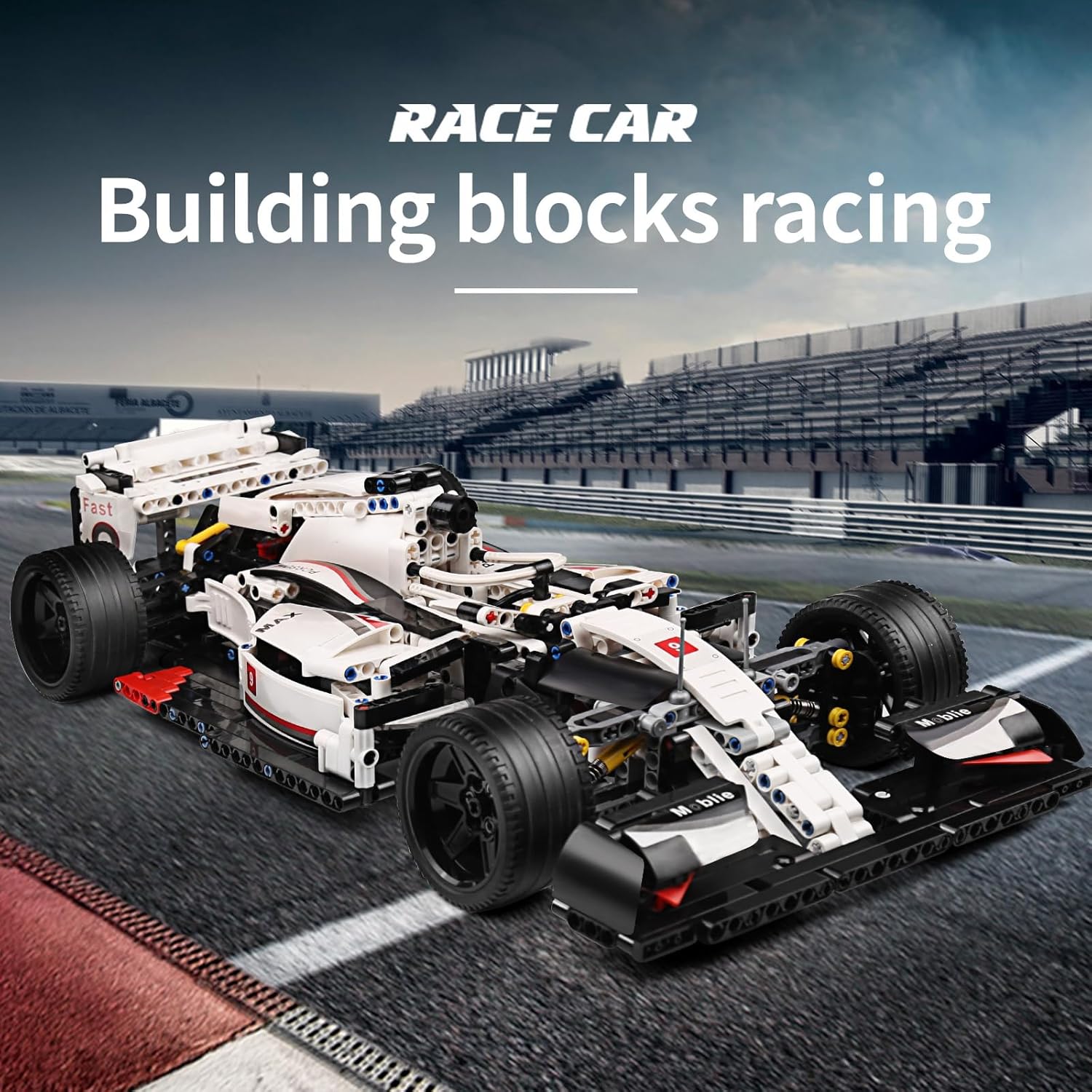 Mould King Technik Racing Building Block Set, Formula One Sports Car Blocks Kit, 1:10 Ratios Racing, Car Model Clamping Blocks Toys for adults/ 8+ Children's (1235+ PCS)