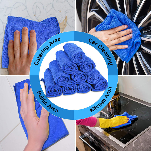 URAQT Microfibre Cleaning Cloths, 6 Pack, Two-layer Thickened Towels, Lint Free Super Absorbent Towel for Household and Car Washing, Drying, Detailing, 40x30cm