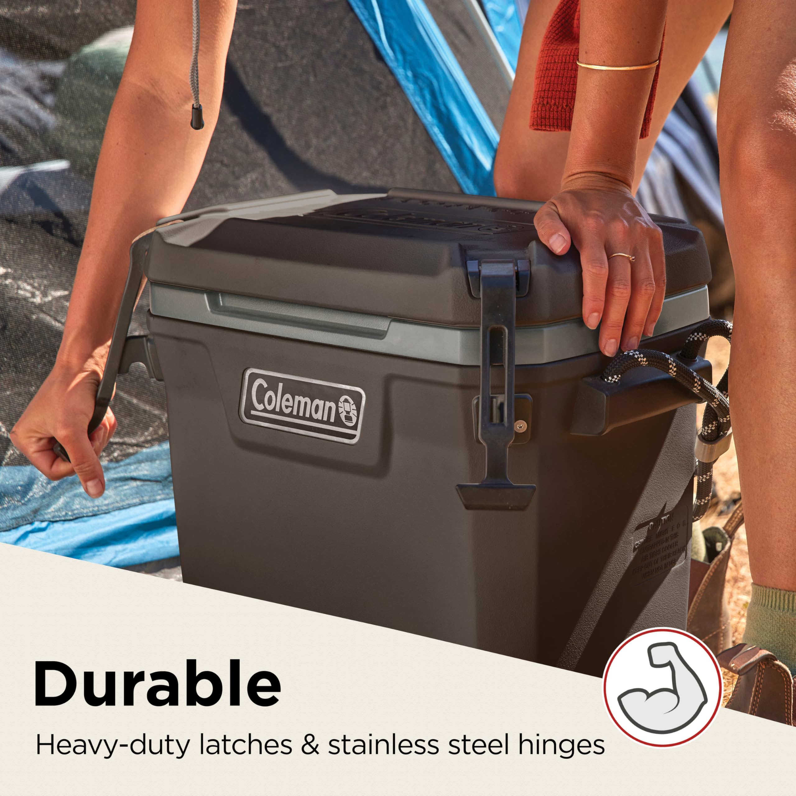 Coleman Convoy Heavy-Duty Insulated Hard Cooler with handles| large capacity| Keeps Ice for up to 5 Days| Full foam insulation| Large Durable Portable Cool Ice Box for Rugged Outdoor Use & Jobsites