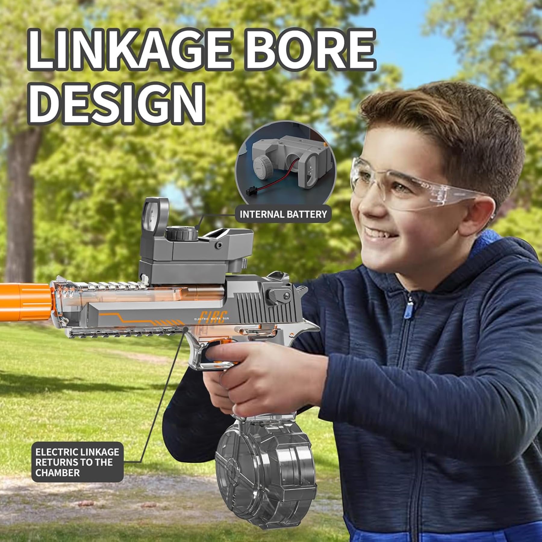 Electric Water Gun, Ultra-Long Range One-Touch Automatic Water Gun, Large Capacity Ultra-Long Standby, Suitable For Children Adults Summer Pool Party Beach Outdoor Use.