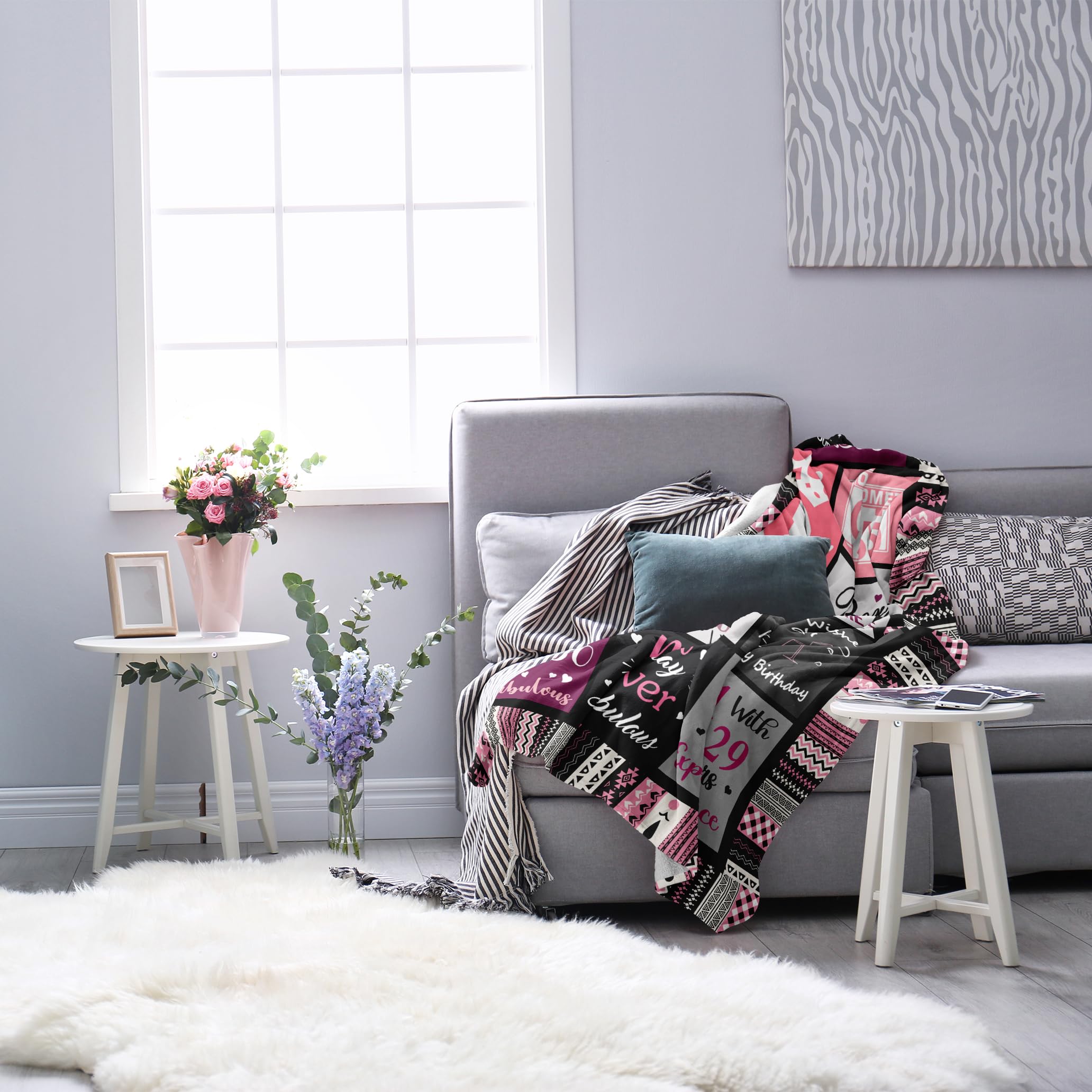 50th Birthday Gifts for Women Blanket 200x150CM, 50th Birthday Decorations, Happy 50th Birthday Ideas Gifts for 50 Year Old Woman, 1975 Birthday Gifts