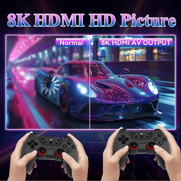 M22 Retro Game Console –Support to with 30000+ Classic Games, 8K HD HDMI, Plug and Play Game Console, Upgrade Dual Wireless Controllers Gift for Teen and Partner Black1