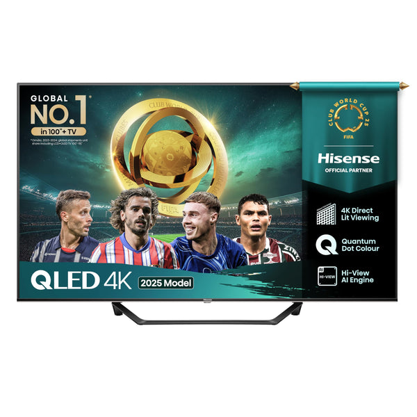 Hisense 55 Inch 4K QLED Smart TV 55E77NQTUK - Quantum Dot Colour, 4K AI Processor, Dolby Vision Atmos, Smooth Motion, Sports Mode, Vidaa OS with Freely, Youtube, Netflix and Disney+ (2024 Model)