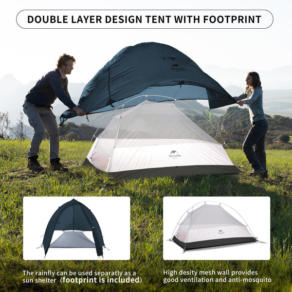 Naturehike Cloud up 1 Person Backpacking Tent Lightweight Camping Hiking Dome Tent for 1 Man