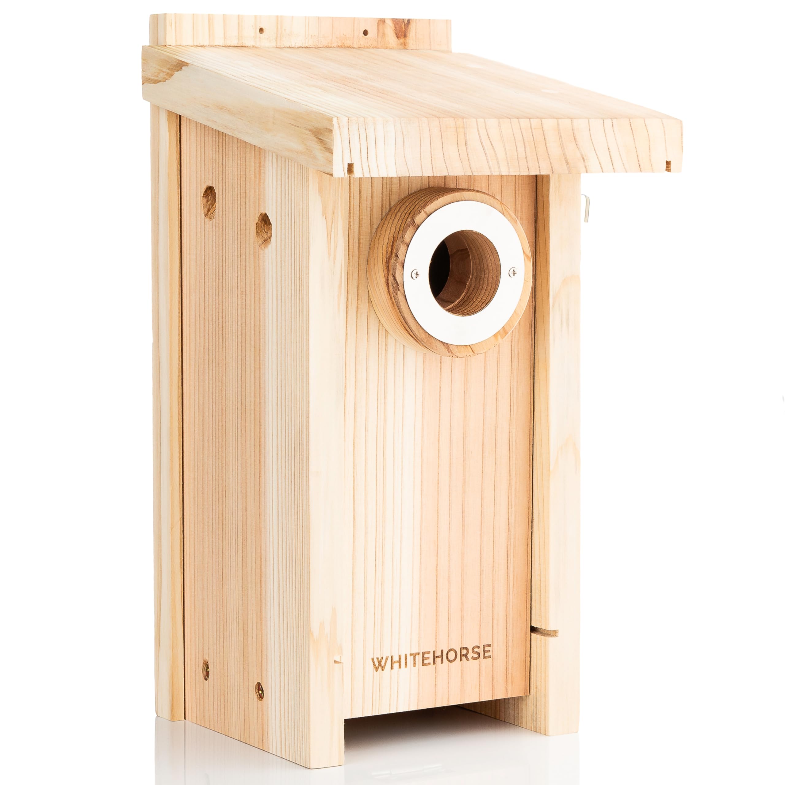 WHITEHORSE Premium Cedar Bird House - Weatherproof Design - A Nest Box Built to Certification Specs - Enjoy Bird Watching While Supporting Birds