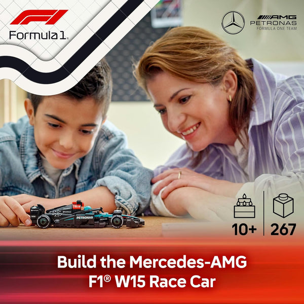 LEGO Speed Champions Mercedes-AMG F1 W15 Race Car Toy with a Collectible Formula 1 Driver Minifigure - Model Kits for 10+ Year Old Boys & Girls or Adult Motorsport Fans 77244