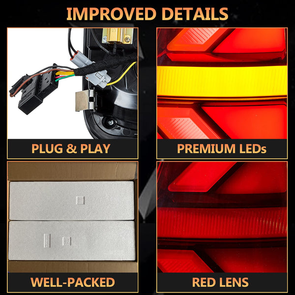 VLAND LED Rear Lights Compatible with Mini Cooper R50 R52 R53 2001-2006 1st Gen Hatch/Convertible, Union Jack Tail Lights w/Startup Dynamic Display & Sequential Indicator, 1 Set (Red)