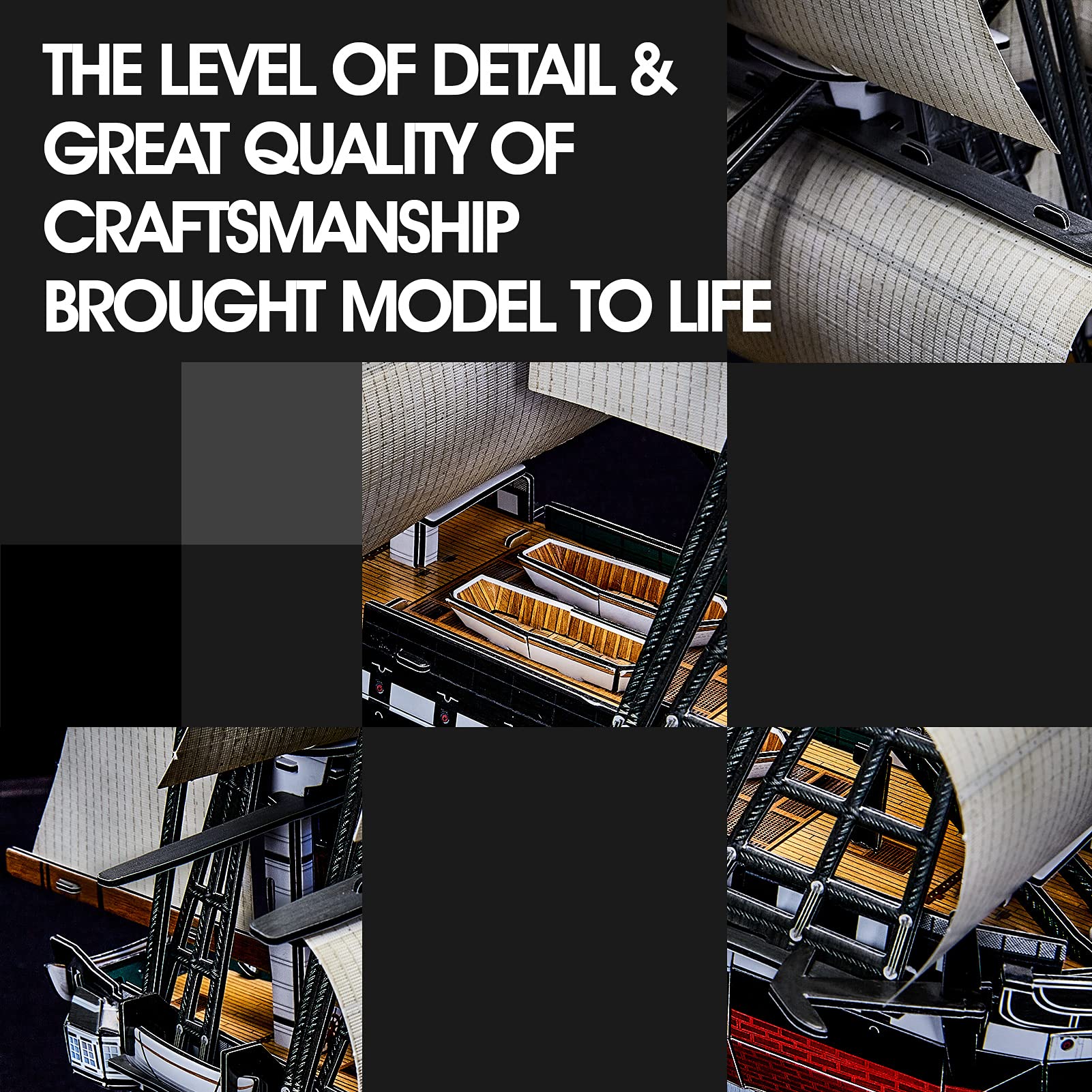 CubicFun LED Pirates of the Caribbean Flying Dutchman Model Kits for Adults to Build 3D Jigsaw Puzzles Ship Model Building Gifts for Adults Kids Girls Boys - 360 Pieces