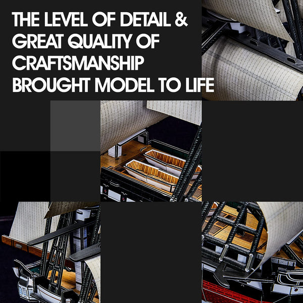 CubicFun LED Pirates of the Caribbean Flying Dutchman Model Kits for Adults to Build 3D Jigsaw Puzzles Ship Model Building Gifts for Adults Kids Girls Boys - 360 Pieces