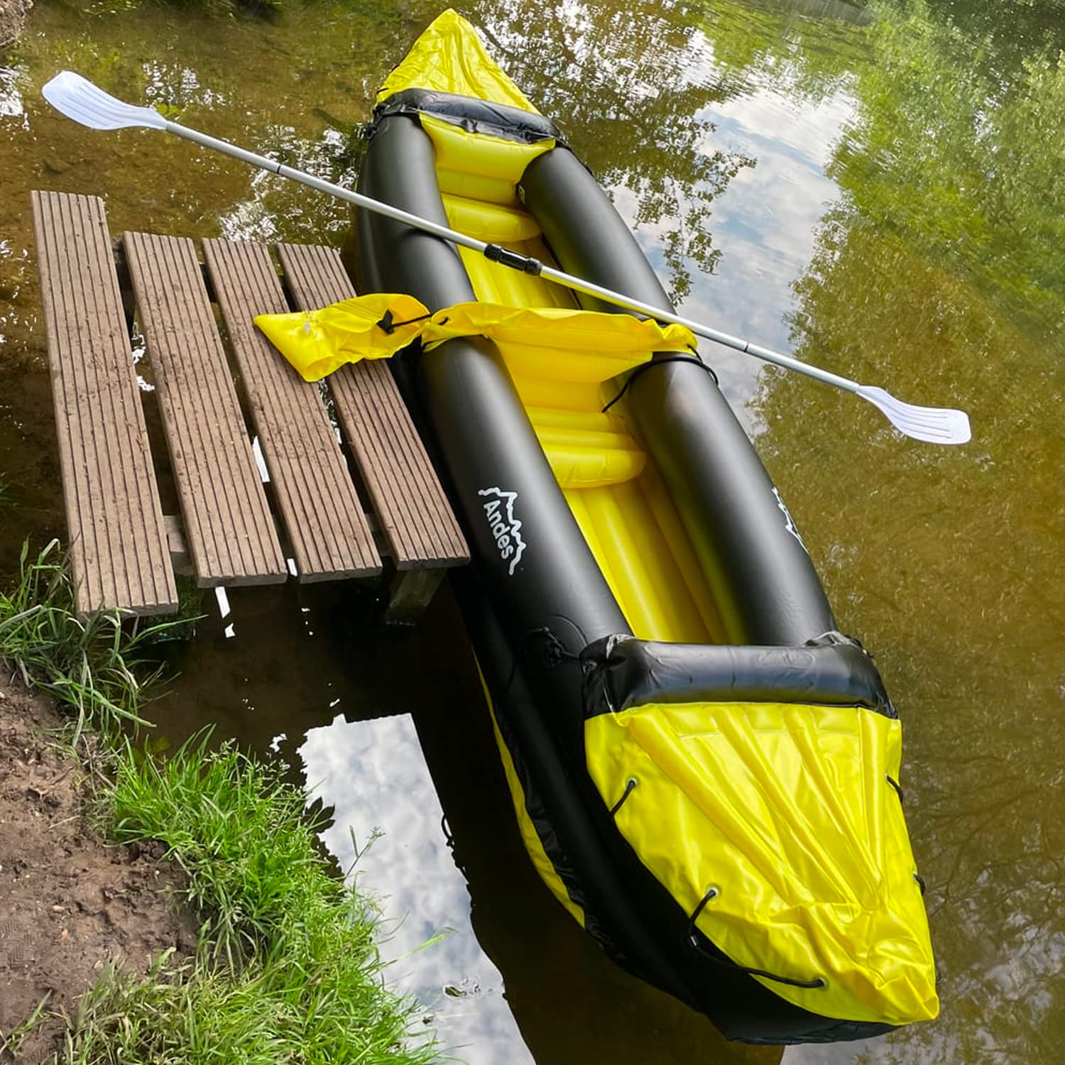 Andes Inflatable/Blow Up Two Person Kayak/Canoe With Paddle Water Sports