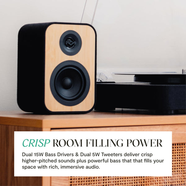 House of Marley Revolution Wireless Turntable - Bluetooth Record Player, 3-Speed Sustainably Made Vinyl Player, Easy Set Up Home Turntables for Vinyl Records with Dust Cover, Audio-Technica Cartridge