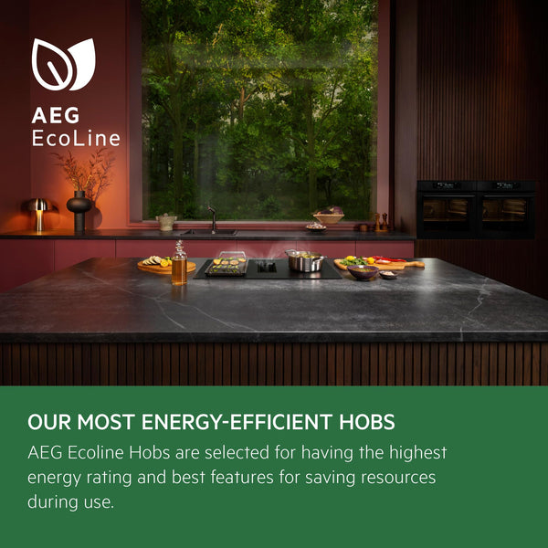 AEG 6000 Series Induction Hob, IKX64441CB, 4 Cooking Zones, 60cm, Bridge Function, Hob2Hood Function, Built-In Hob Timer, Key-lock, 3 Step Residual Heat, Black