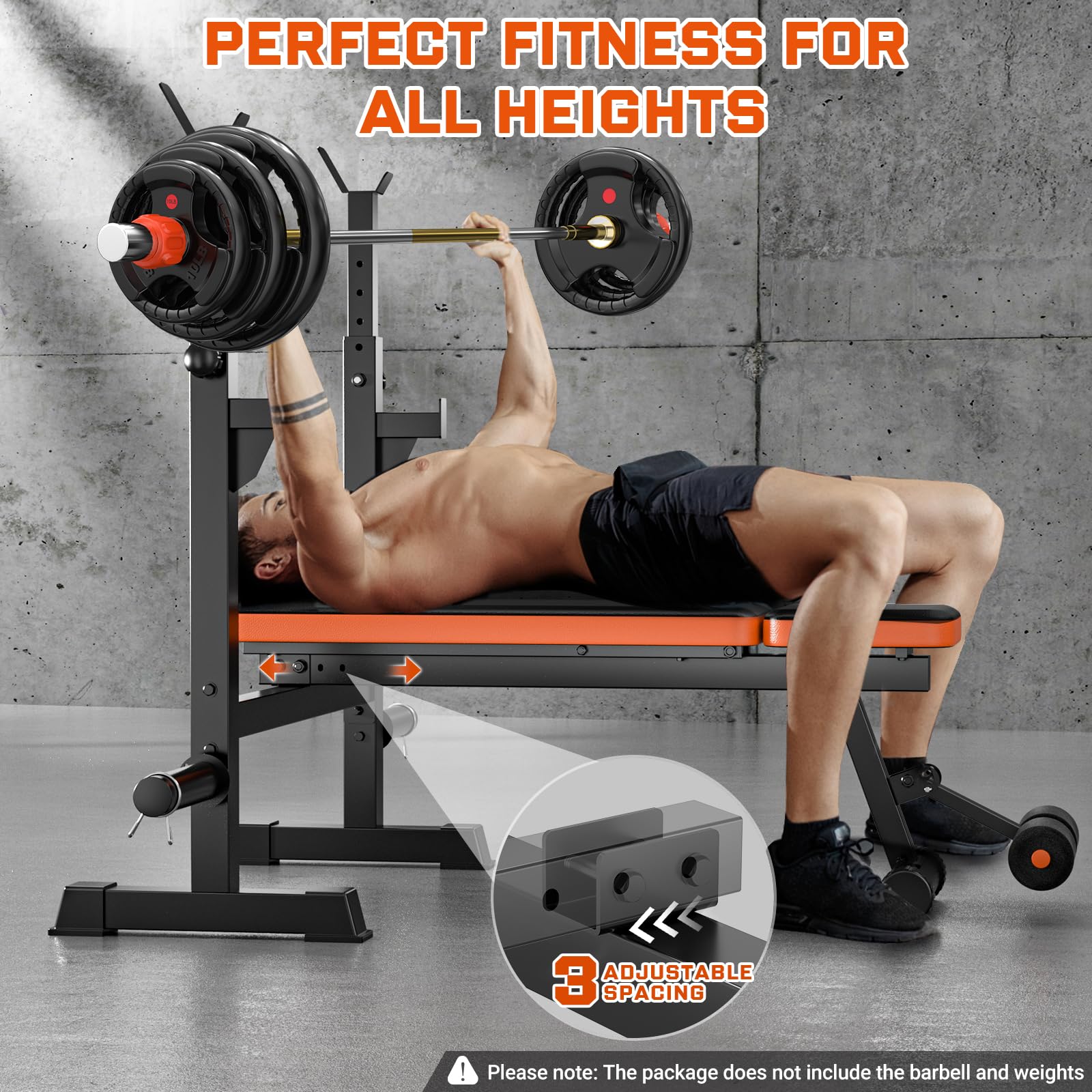 Fostoy 770lbs Weight Bench, Adjustable Bench Press,Weight Benches for Home Gym Flat Incline Bench for Full Body Strength Training