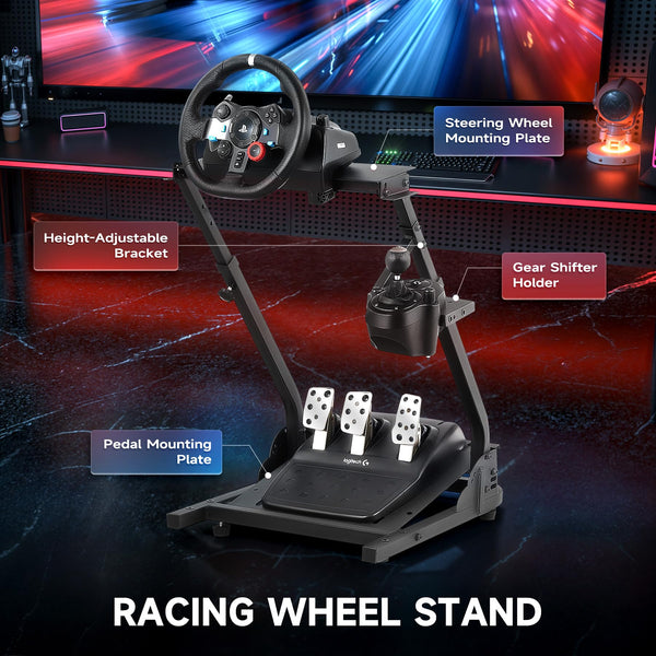 CO-Z Racing Wheel Stand Compatible with Logitech G27, G29, G920, Thrustmaster T300RS, T80, Adjustable Height for PS4, Xbox One, Series X|S, PC Gaming