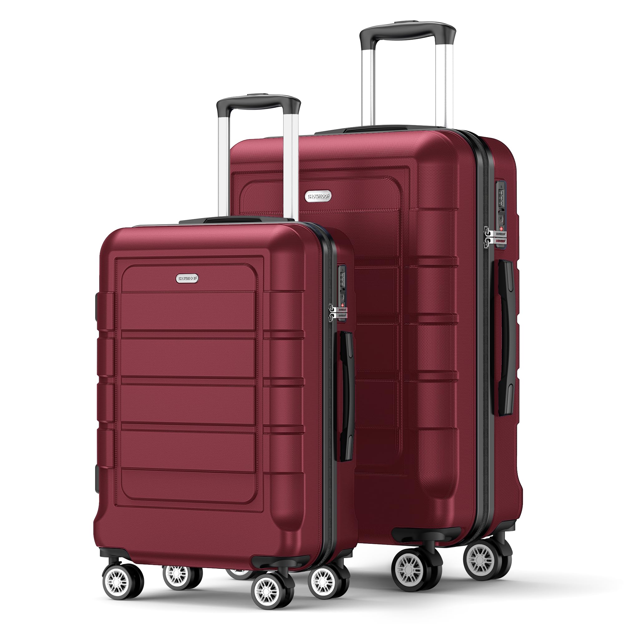 SHOWKOO Suitcase Large 28-Inch Expandable PC+ABS Hard Shell Travel Luggage Lightweight Durable High Capacity with Double Spinner Wheels TSA Lock, 28" Green