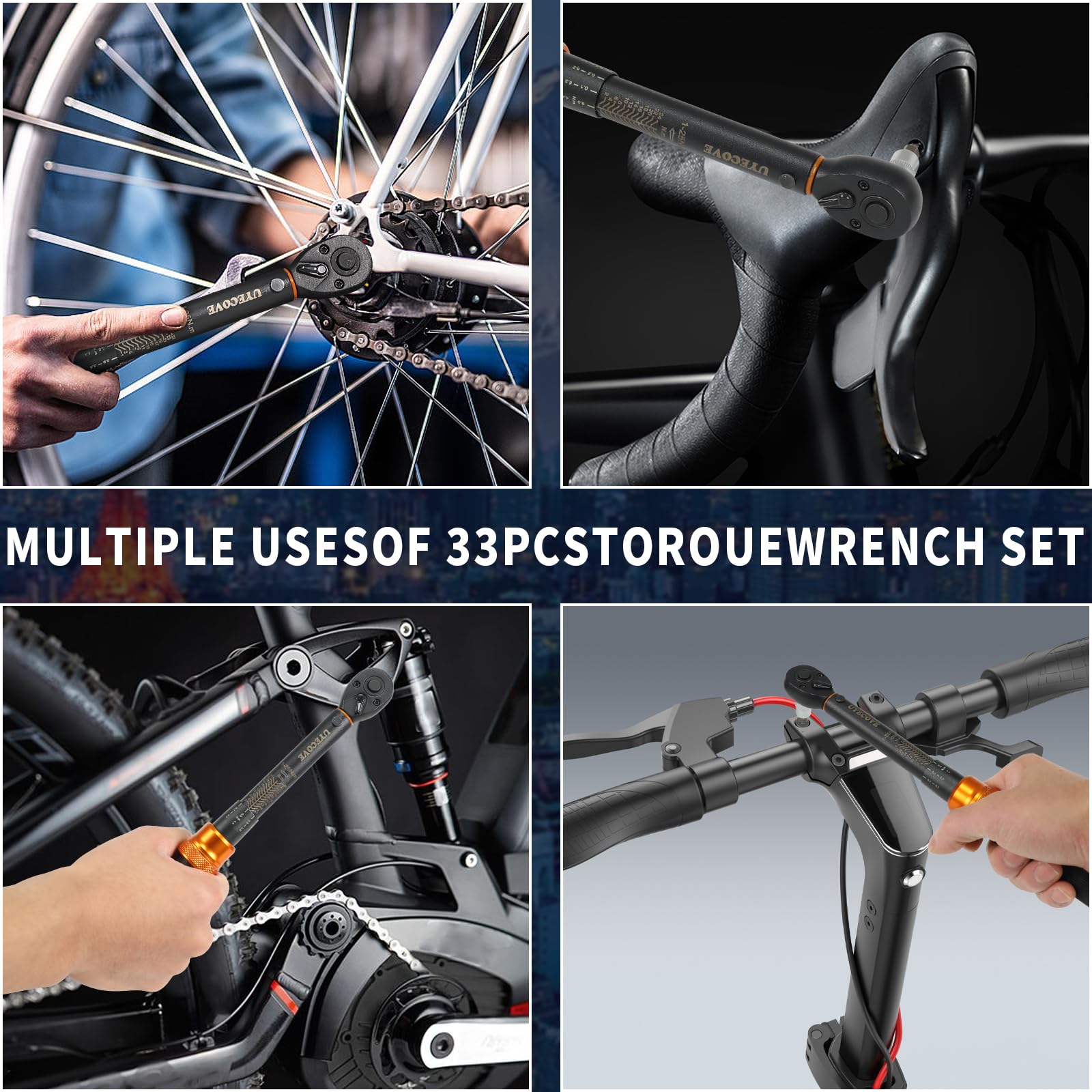 Torque Wrench 1/4 Bike Torque Wrench 1-25nm Torque Wrench Set 63ps with 100mm Extension bar and Socket