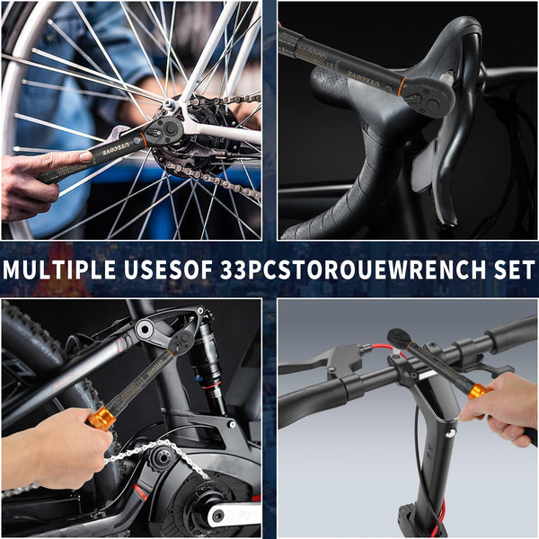 Torque Wrench 1/4 Bike Torque Wrench 1-25nm Torque Wrench Set 63ps with 100mm Extension bar and Socket