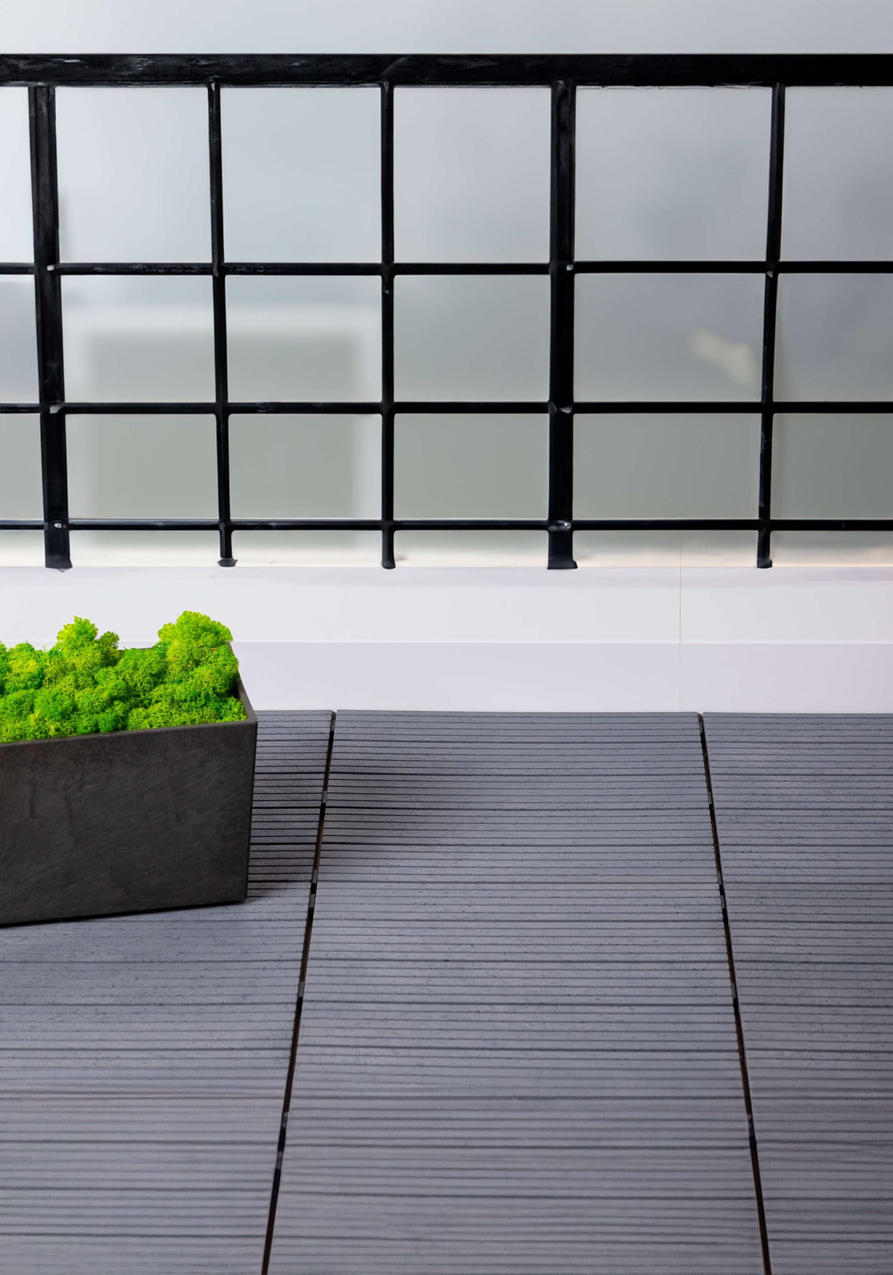 Nicoman Garden Decking Tiles Cosmopolitan Patio, Terrace, Hot Tub Deck Tiles | Interlocking Decking Tiles | Recycled | Cosmo Composite | Outdoor Drainage Deck Flooring (Graphite, 30 x 30cm, 10x)