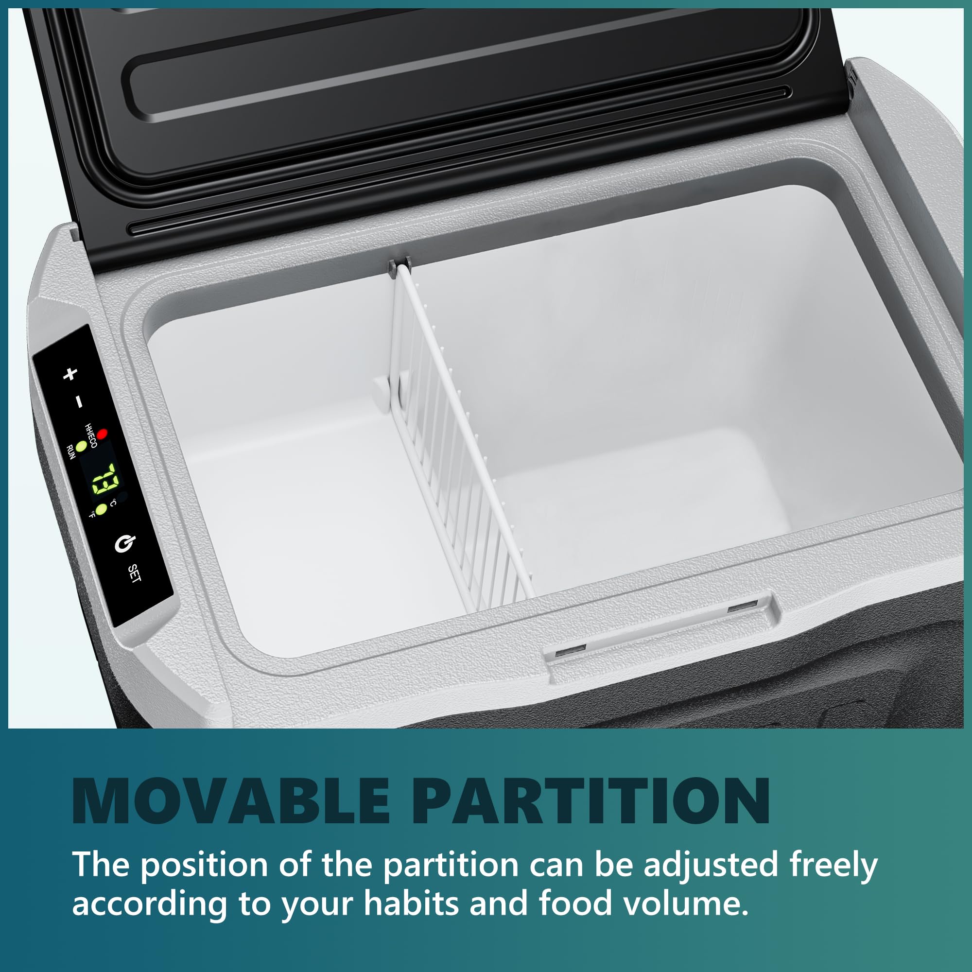 EUHOMY 18L Car Fridge, Compressor Fridge -20℃~20℃, Portable Refrigerator 12/24V DC 100-240V AC, Portable Freeze with APP Control for Camping, Travel, Boat