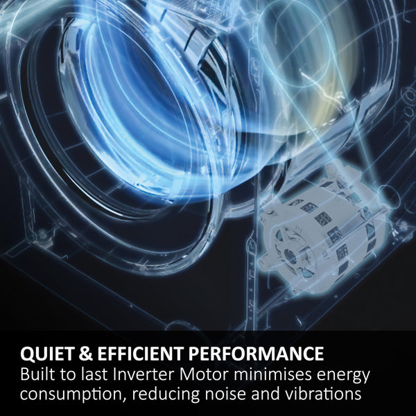 Haier HWQ90B416FWB-UK 9kg Integrated Washing Machine, A Rated, White & Black