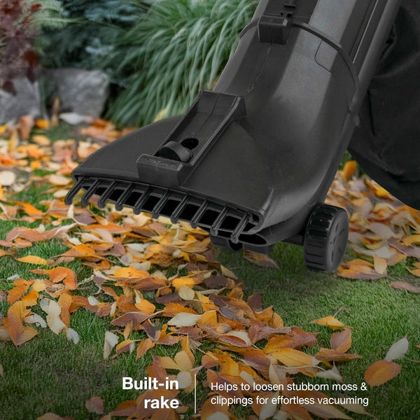 Hyundai Leaf Blower, Garden Vacuum & Mulcher with Large 45 Litre Collection Bag, 12m Cable, 62-170mph Variable Airspeed, Reaches Whole Garden & 3 Year Warranty, Blue