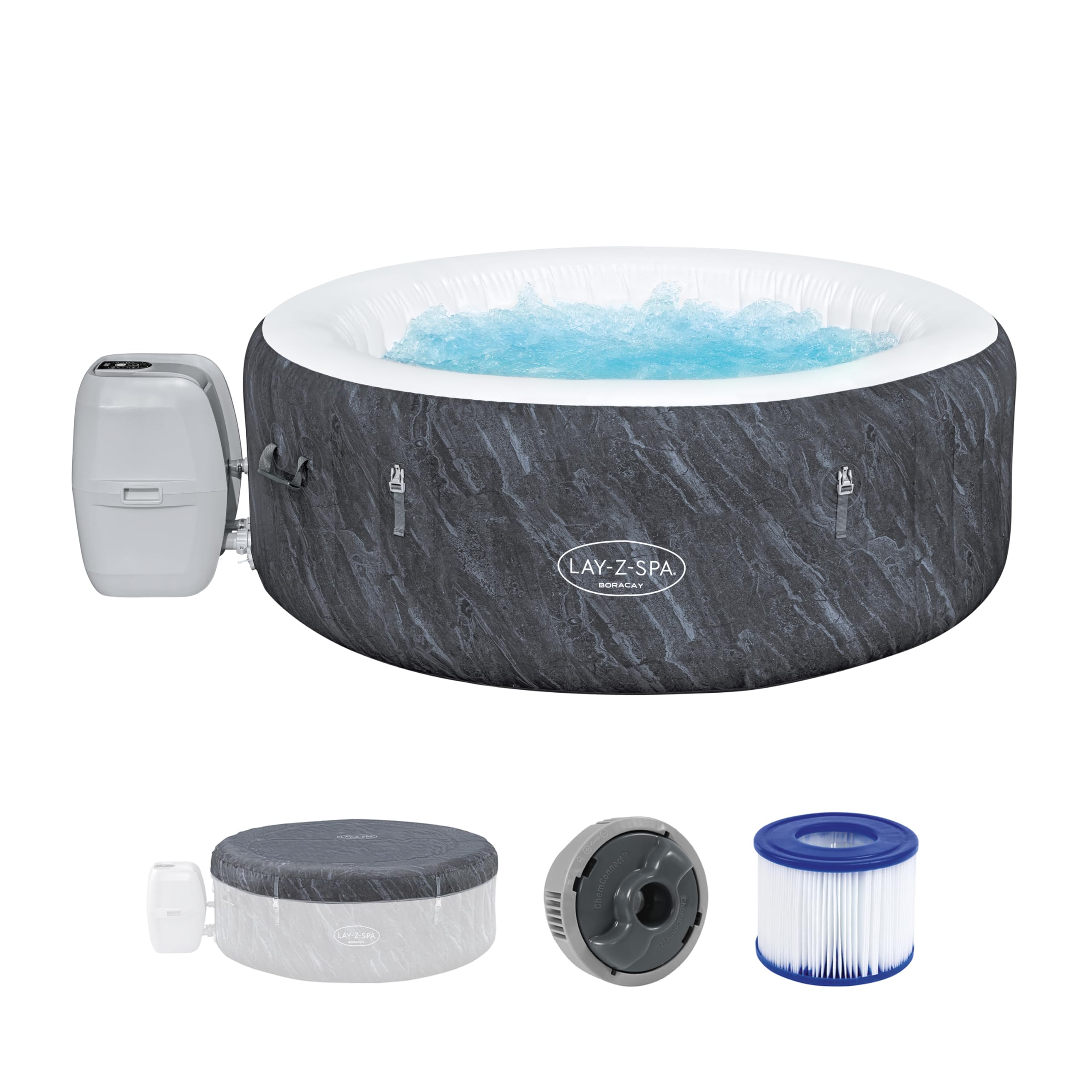 Lay-Z-Spa Boracay Smart Signature AirJetInflatable Hot Tub with App-Control 2-4 person