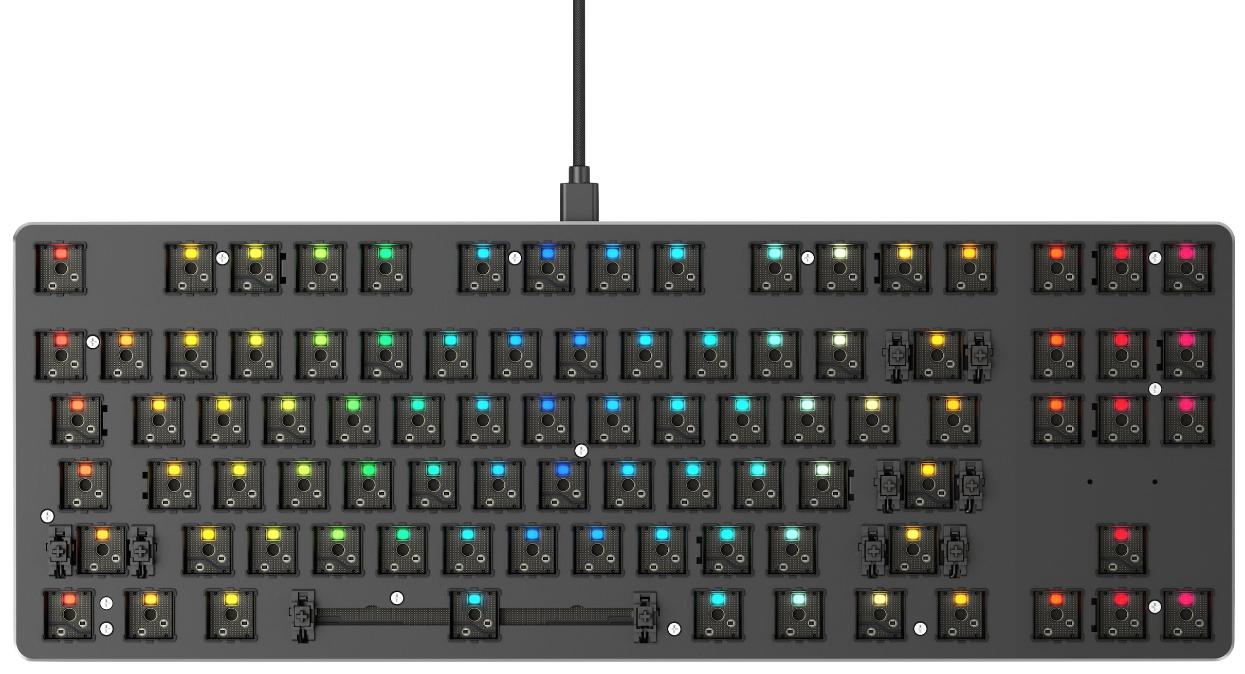 Glorious Gaming GMMK Compact 60%, Barebones (Frame Only) - Mechanical Gaming Keyboard, Per Key RGB, Hotswap & Customisable, International/ISO Layout - Black