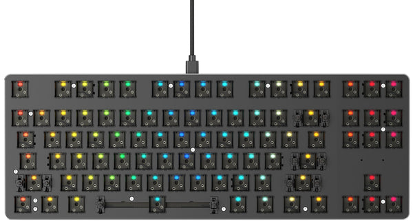 Glorious Gaming GMMK Compact 60%, Barebones (Frame Only) - Mechanical Gaming Keyboard, Per Key RGB, Hotswap & Customisable, International/ISO Layout - Black