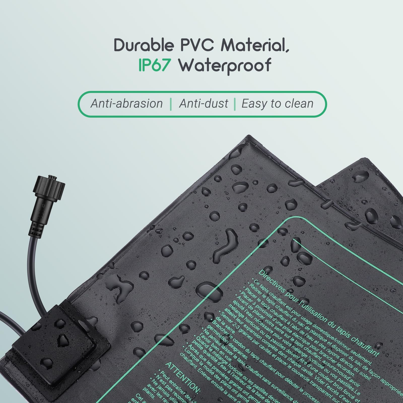 Luxbird 2 Pack Seedling Heat Mats with Digital Thermostat Controller, 10" x 20.75" Waterproof Plant Heating Mats Combo, for Seed Starting,
