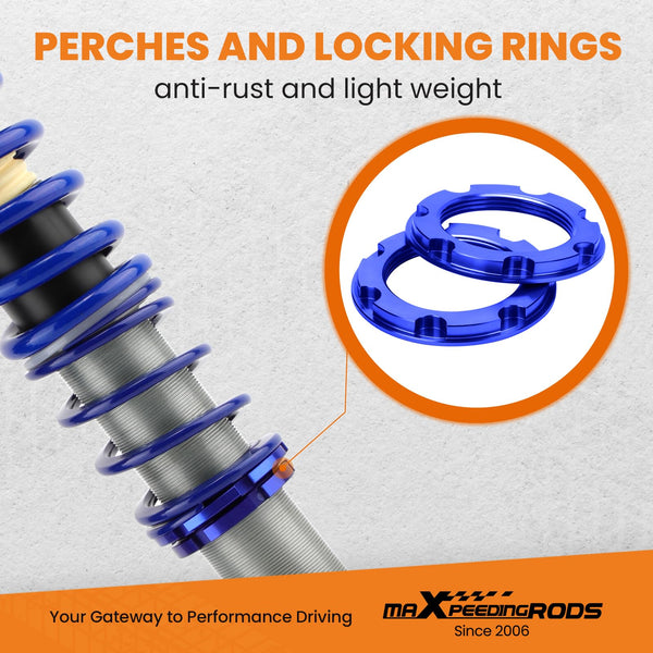 maXpeedingrods Coilovers for Golf Mk2 (19E) for Golf Mk3 (1H/1E) for Jetta Mk2 (19E) for Jetta/Vento Mk3 (1H)- Blue