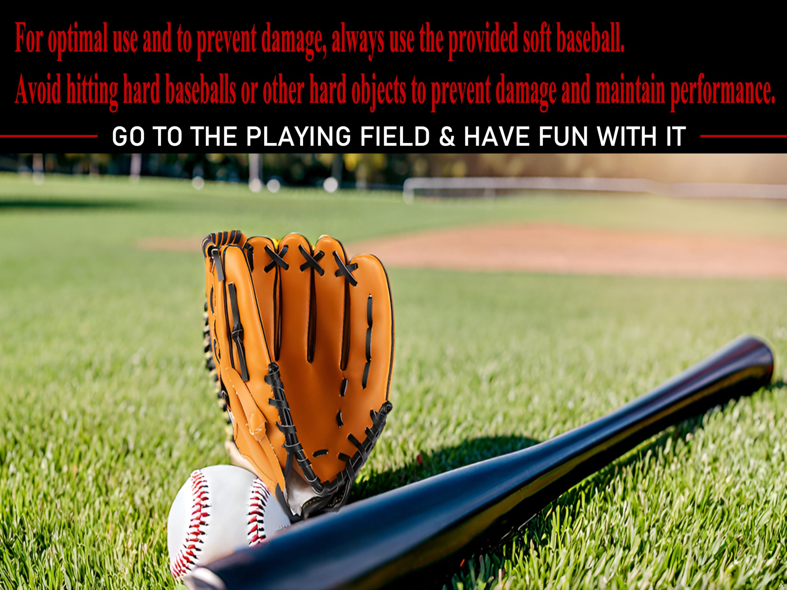 EASY BIG Softball Baseball Bat Set with Glove and Balls - 25 Inch/63cm Aluminum Bat for Pickup Games and Batting Practice