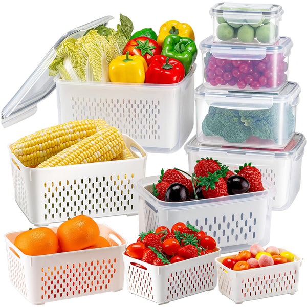 KUMD 50-Piece Airtight Food Storage Containers with Lids | Leakproof, BPA-Free, 25 Containers+ 25 Lids, Stackable & Microwave Safe Kitchen Organisers for Pantry, Meal Prep & Freezer Use, 40ml-2.5L