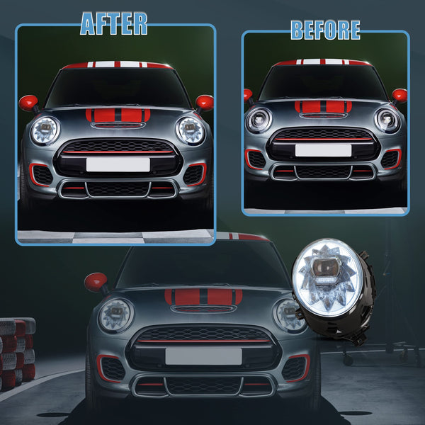 VLAND LED Tail Light Compatible with BMW Mini Cooper F55 F56 F57 2014-2021, Rear Lights with Sequential Turn Signal, Electroplated housing, Red