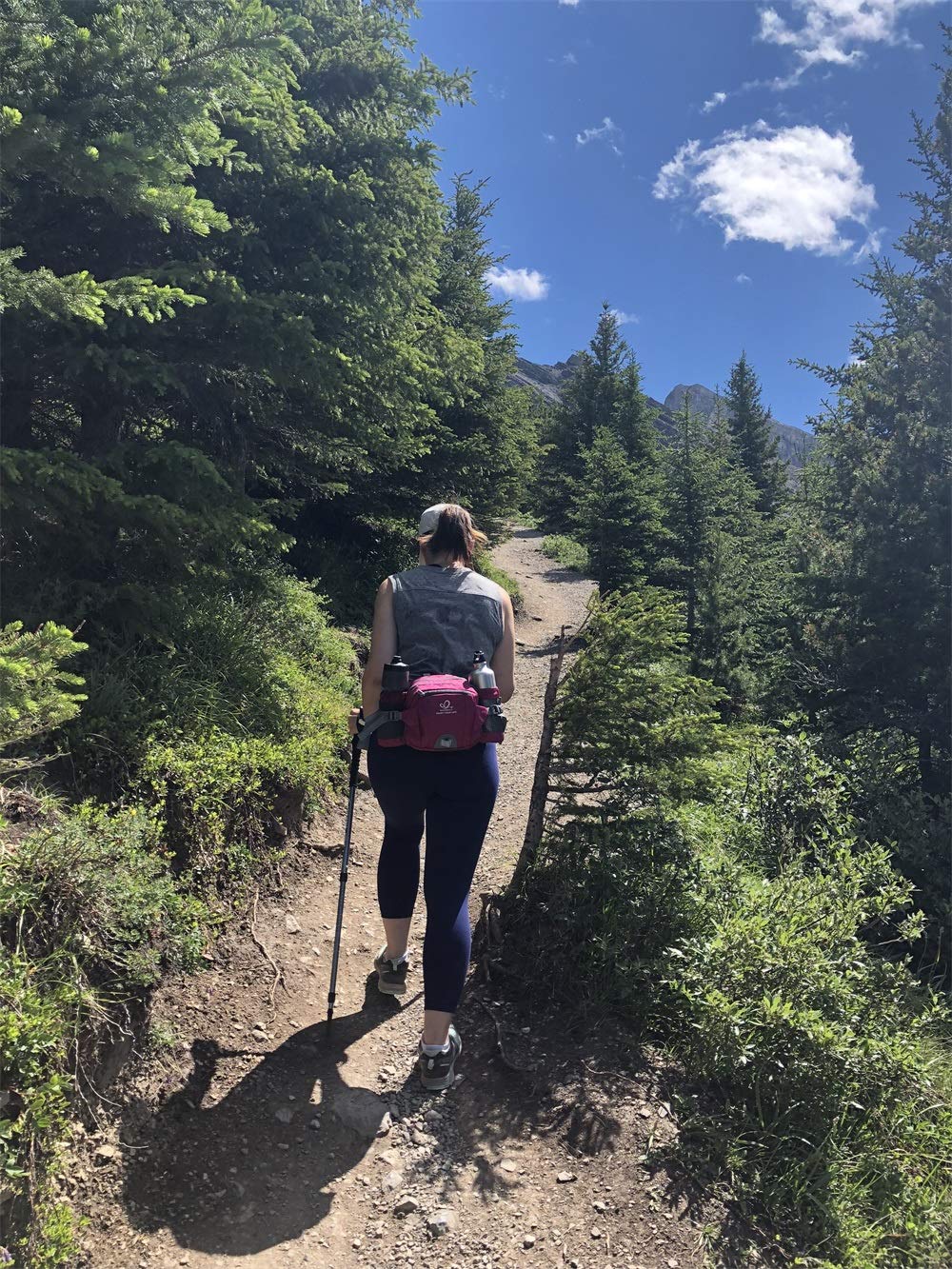 Waterfly Hiking Waist Pack Bum Bag Waist Bag with Bottle Holder Running Bag for Camping Climbing Travel Cycling and Dog Walking