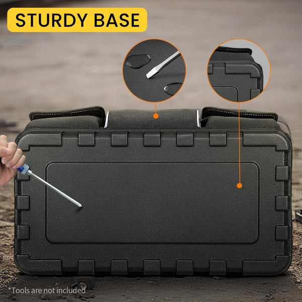 WINHUNT Open Mouth Tool Bag, Heavy Duty Electrician Tool Bags, Tool Storage Organiser with Waterproof Hard Base, Yellow/Black, 16 Inch